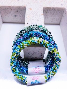 KIDS JEWELRY -The Original Rollies® Bracelet for Kids, 6" round, Nepal,#4 (3Pcs)